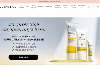 beauty skincare cosmetics website for face cleanser, moisturizers shopify store