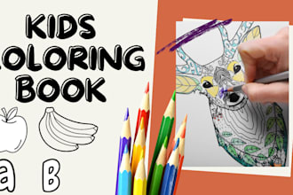 create professional kids coloring book with interior and cover on amazon KDP