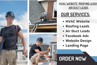 generate roofing leads hvac leads air duct leads hvac website landing page