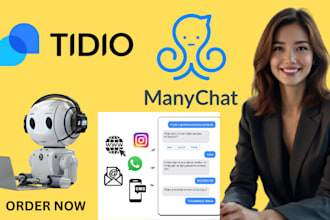 setup ai chatbot automation manychat live chat fuel race tidio twilio landbot