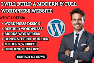 rebuild wordpress design website bricks wordpress generatepress builder website