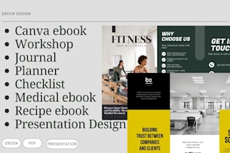 do canva ebook lead magnet brochure design worksheet, journal, planner checklist