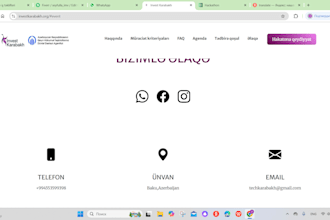 create landing page with 3 social media icons