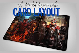 do custom anime playmat for tarot card games, pokemon, yugioh, nfts, print ready