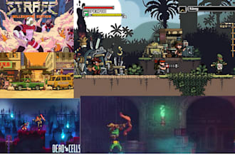 design steam capsule game ui page banner art character, game logo, game asset
