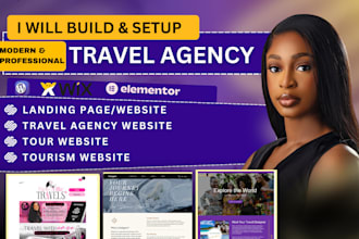 travel agency website, tour, tourism website, travel website in wordpress or wix