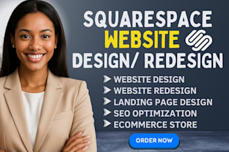 build squarespace website, redesign squarespace, squarespace landing page design