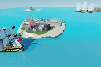 create realistic custom roblox map, low poly map, terrain map, in roblox studio