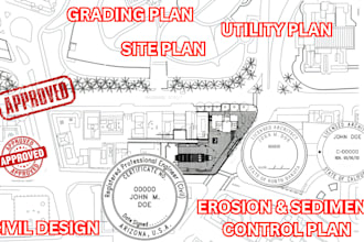 design grading drainage and stormwater plans with pe stamp for permit approval
