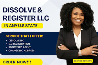 dissolve or terminate US llc, suspend llc, change of address, registered agent