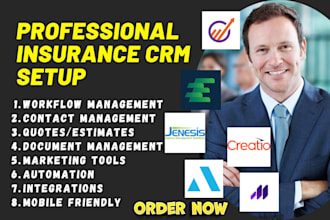 setup insurance crm bitrix24 engagebay jenesis appliedepic nowcert epaypolicy