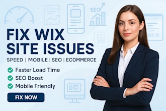 fix wix site speed, mobile , SEO, ecommerce issues