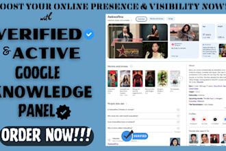 setup a verified and approved google knowledgepanel for your brand, businesses