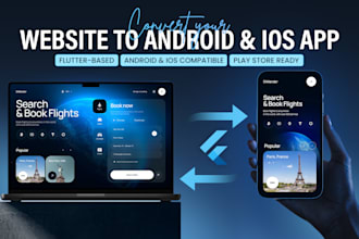 do web to android and IOS app flutter based conversion UI UX