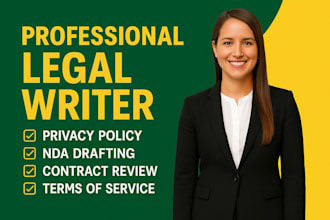 write legal contract, agreement, ndas, term and condition, privacy policy
