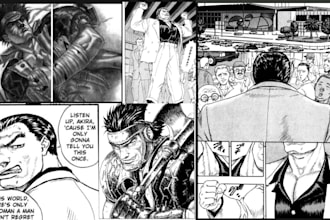 illustrate manga japanese webtoon anime style storyboard o nsfw manga comic page