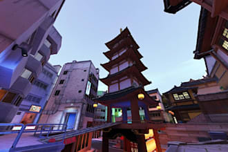 create a custom vrchat world, 3d model, metaverse world playing  ground