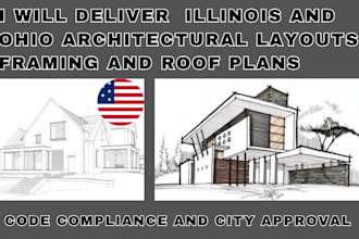 deliver illinois and ohio architectural layouts framing foundation and roof plan