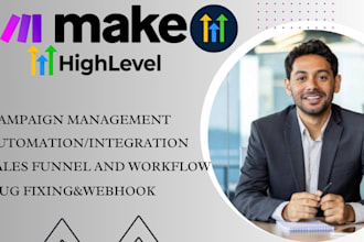 set up make com automations gohighlevel, monday CRM workflows