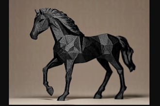 model stylish geometric animal or object art in 3d with clean topology using cad