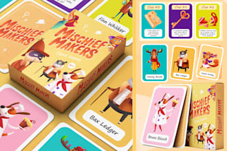 create card game design digital illustration of education memory kids card game