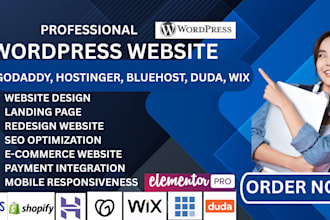 wordpress website design ionos hostinger bluehost godaddy wix duda elementorpro
