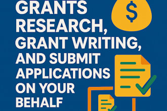 do grant research, grant writing, and submit application on your behalf
