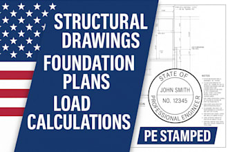 deliver pe stamped structural drawings, foundation plans and load calc