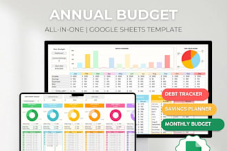 design debt payoff tracker, month annual financial budget spreadsheet