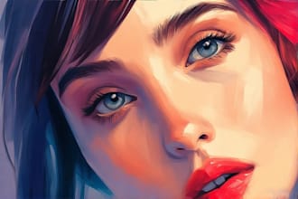 draw your portrait in digital oil painting style
