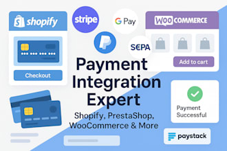 fix or integrate stripe, paypal, google pay, sepa more for your ecommerce store