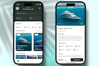 build car rental app, cruise boat rental app, car buy sell app, yacht rental app