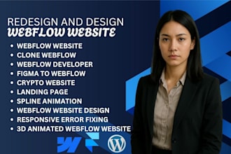 design webflow website landing page, spline animation crypto website, clone site