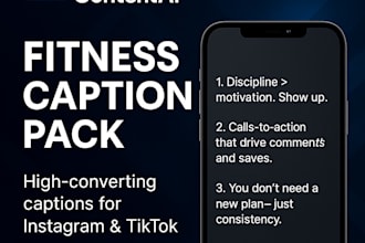 write high converting fitness captions for instagram and tiktok