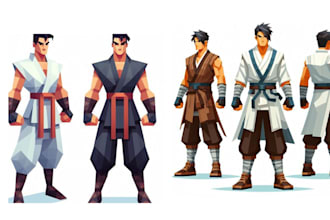 create 3d low poly characters game animation with stylized blender