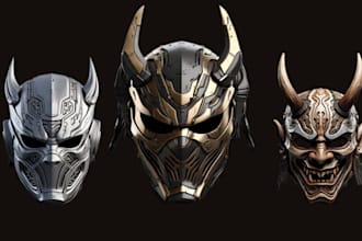 custom 3d mask 3d helmet 3d cosplay 3d cosplay model stl file for 3d printing