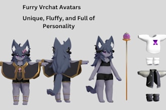 custom vr avatar 3d vr avatar furry avatar lip sync vrchat assets unity setup