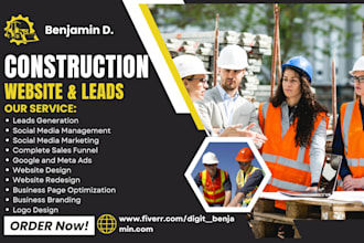 build handyman website, construction and plumbing website, roofing leads