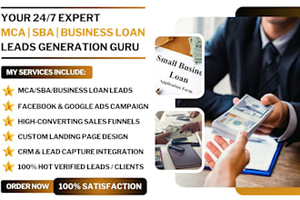 generate hot mca business loan leads startup business loan leads sba loan leads