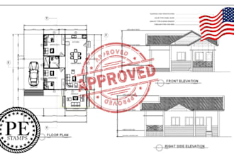draw city permit as licensed civil and structural engineer, ca, tx, ut, pe stamp