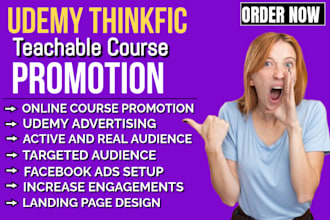 udemy promotion, thinkific course promotion to real active usa audience