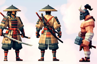 model and rig stylized low poly characters for games and animations in blender