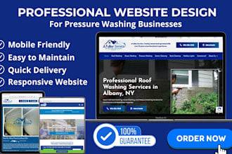 design perfect pressure washing website for your pressure washing business