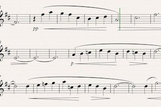 do cinematic music notation, custom music sheet, and soundtrack composition