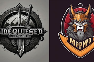 design custom axe barbarian warrior esport logo