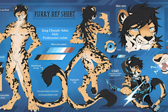 draw furry character references sheet furry anthro oc furry art for your fursona