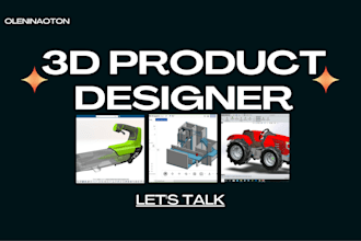 do 3d cad design, 3d cad modeling, product design  and technical drawing