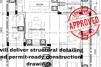 structural detailing, drainage plans, permit construction drawings