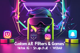 design viral tiktok instagram snapchat ar filters effects games with premium 3d