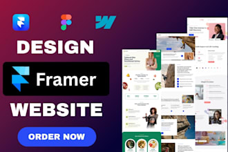 design modern framer website, framer landing page and develop with figma